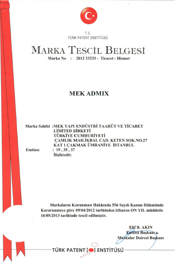 Marka Tescil Belgesi